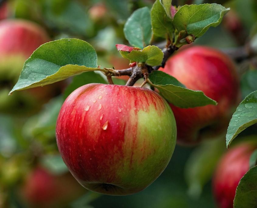 Nahaufnahme Äpfel an einem Apfelbaum